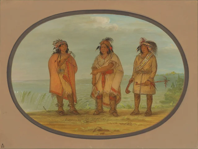 Seneca Chief, Red Jacket, with Two Warriors