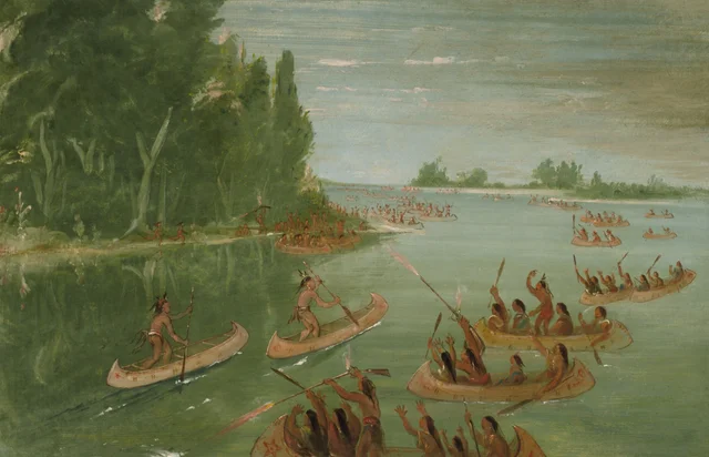 Corrida de canoas perto de Sault Sainte Marie