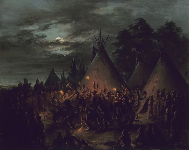 Danza del escalpo, sioux, George Catlin