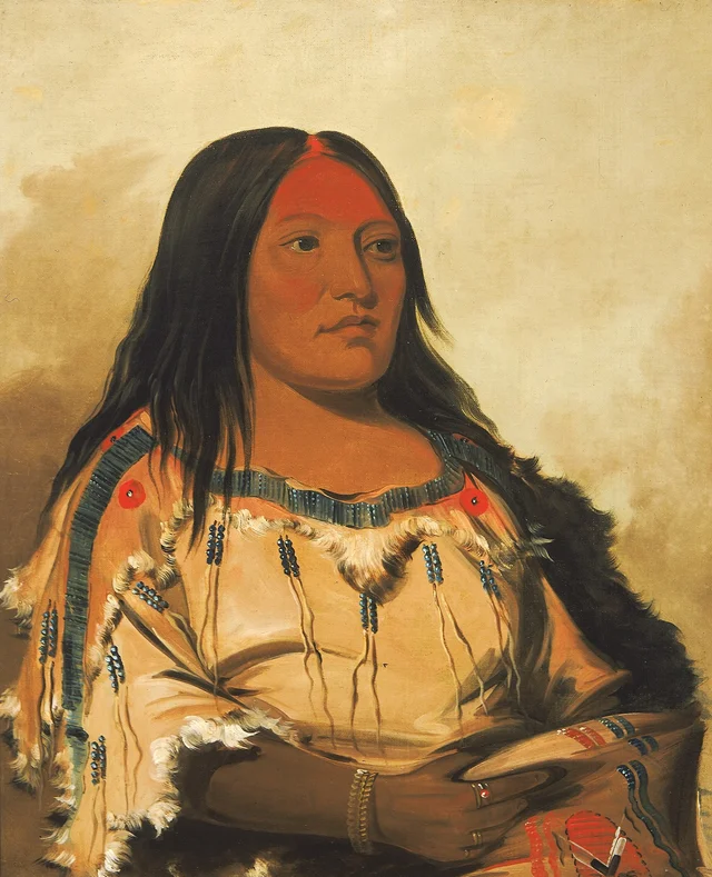 Eeh-nís-kim, Piedra de Cristal, esposa del jefe, George Catlin