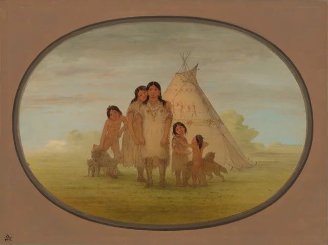 Camanchee Chief's Children and Wigwam