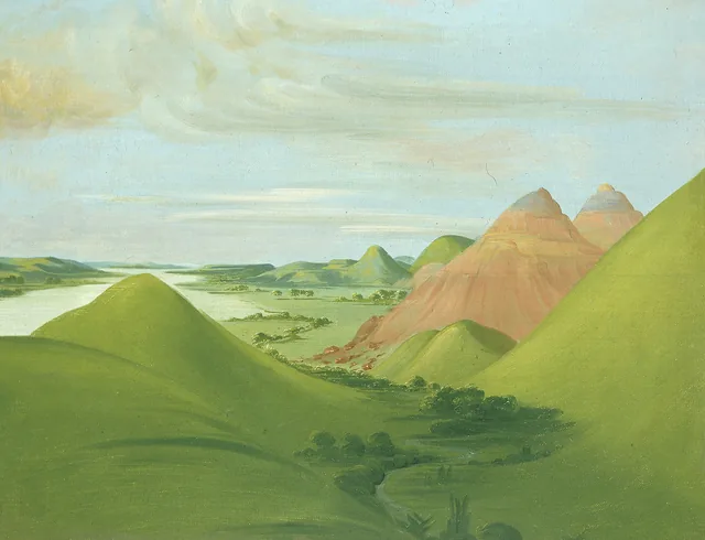 Acantilado de hierro, a 1.200 millas por encima de San Luis, George Catlin