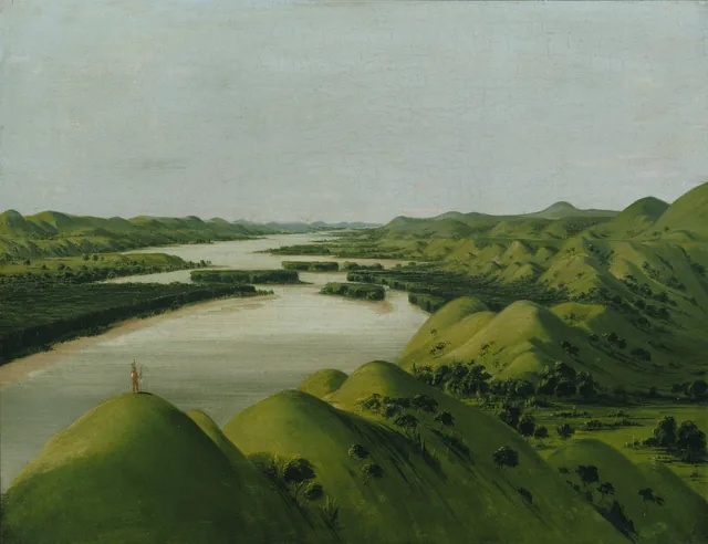 River Bluffs, 1320 Miles above St. Louis, George Catlin