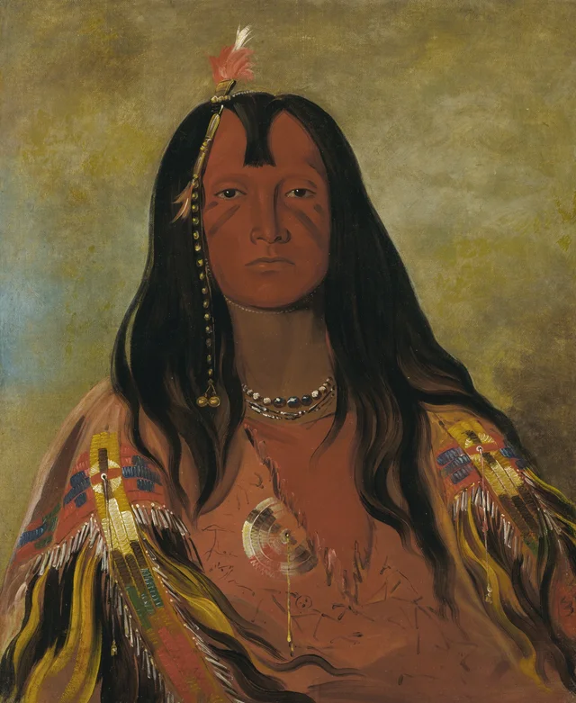 H'co-a-h'co-a-h'cotes-min, No Horns on His Head, a Brave, George Catlin