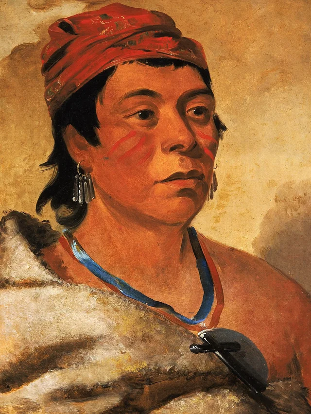 Round Island, a Warrior, George Catlin