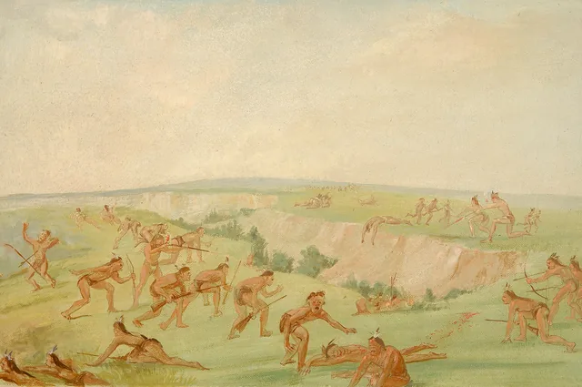 Mandans atacando um grupo de arikaras