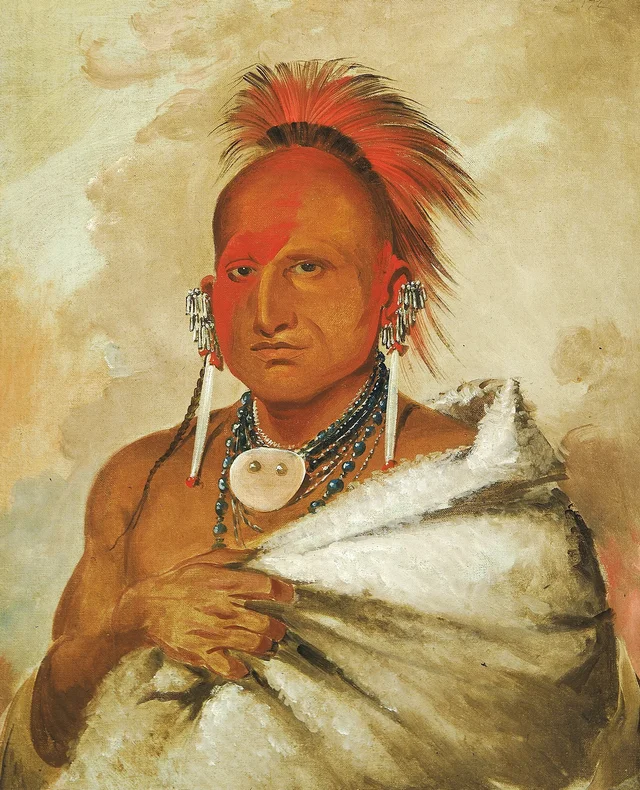O-rón-gás-see, Atrapaosos, un guerrero célebre, George Catlin
