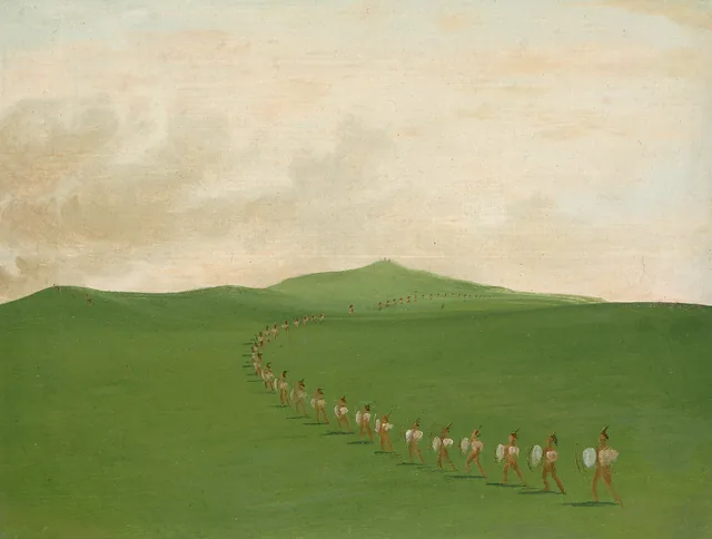 Foot War Party on the March, Upper Missouri