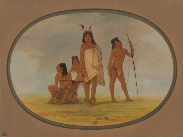 4人のフラットヘッド族のインディアン