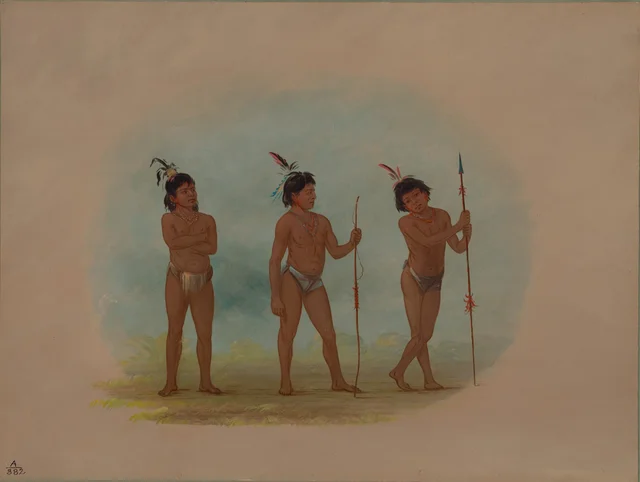 Três crianças auca