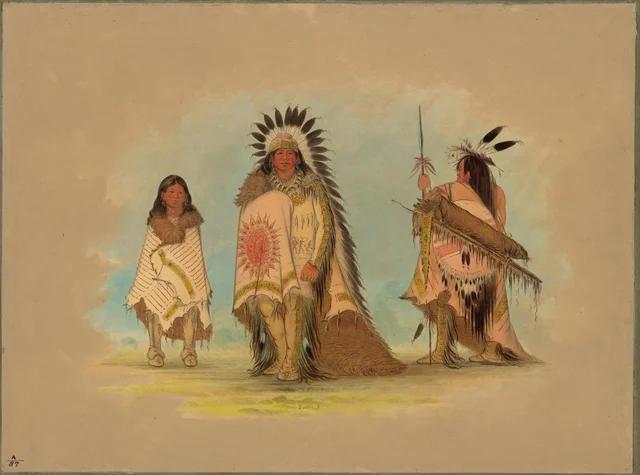 A Sioux Chief, His Daughter, and a Warrior