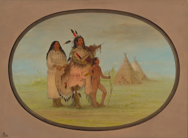 A K'nisteneux Warrior and Family