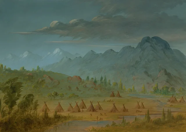 A Crow Village and the Salmon River Mountains