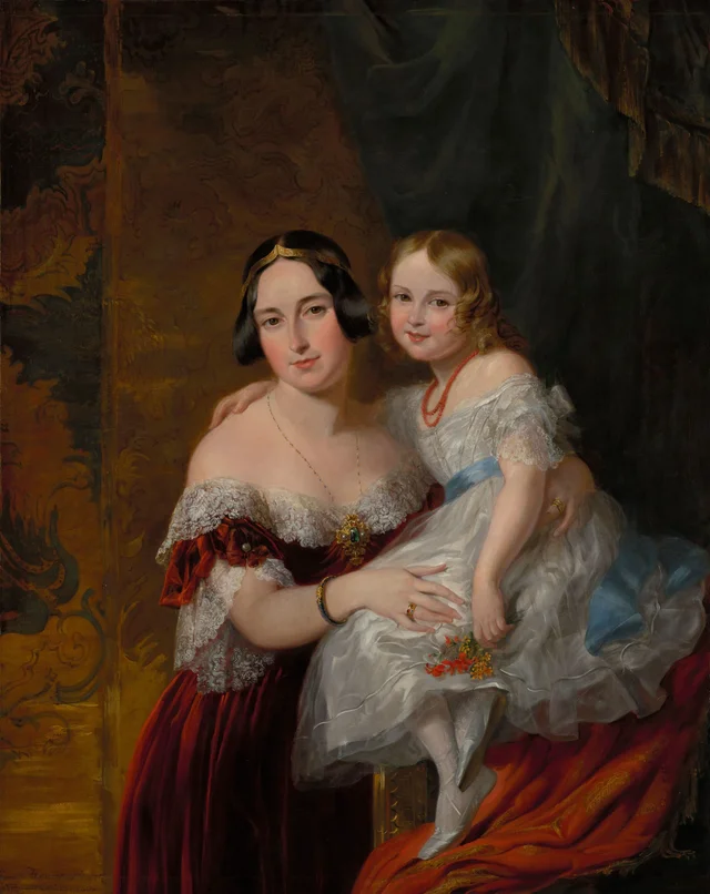Feodora, Princess of Hohenlohe-Langenburg with her daughter Princess Adelaide, George Hayter