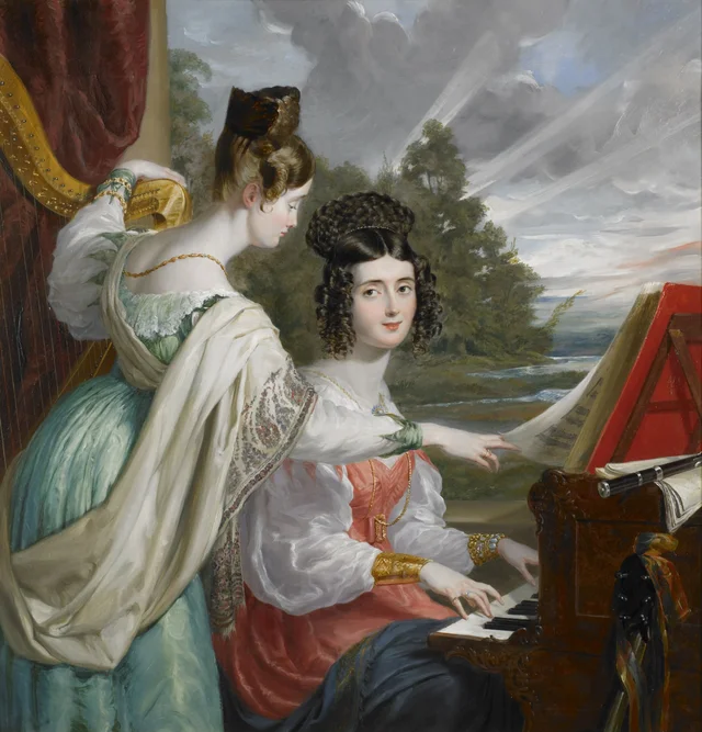 L'honorable Charlotte Stuart (1817-1861) et l'honorable Louisa Stuart (1818-1891), filles de Charles Stuart, baron Stuart de Rothesay (1779-1845), George Hayter
