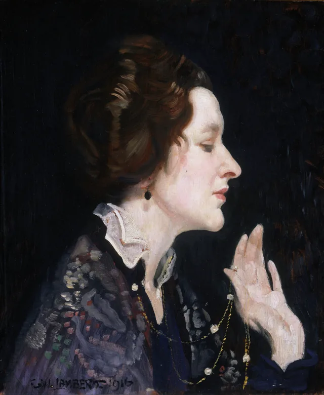 Retrato de uma dama (Thea Proctor), George W. Lambert