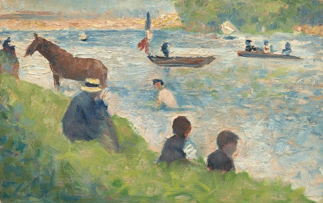 Caballo y barcos (estudio para Bañistas en Asnières)