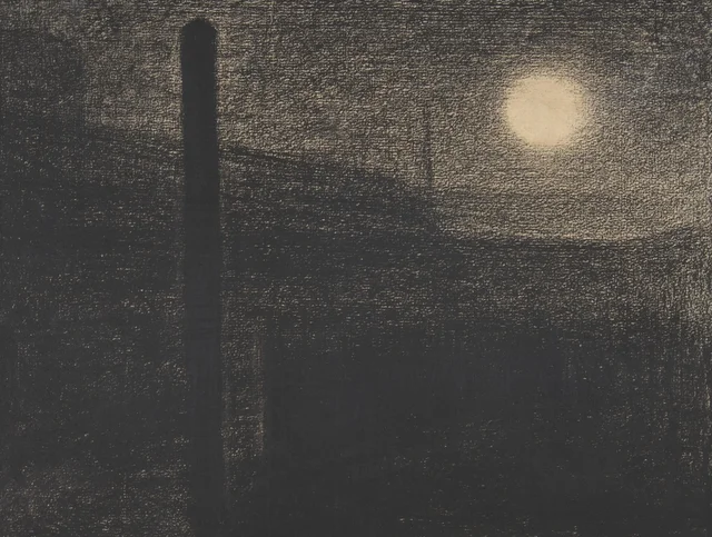 Courbevoie: fábricas a la luz de la luna, Georges Seurat