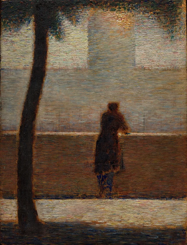 Hombre acodado en un parapeto, Georges Seurat