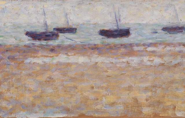 Cuatro barcos en Grandcamp, Georges Seurat