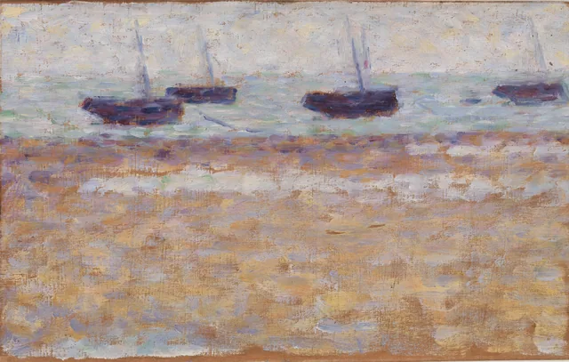 Four Boats at Grandcamp, Georges Seurat