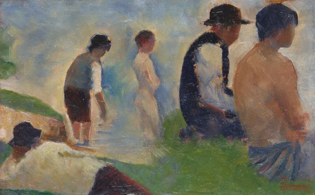 Bañistas en Asnières, estudio II, Georges Seurat