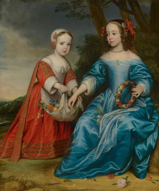 Double portrait du prince Guillaume III et de sa tante Marie, princesse d'Orange, enfants, Gerrit van Honthorst