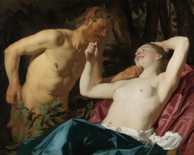 Satyre et nymphe, Gerrit van Honthorst