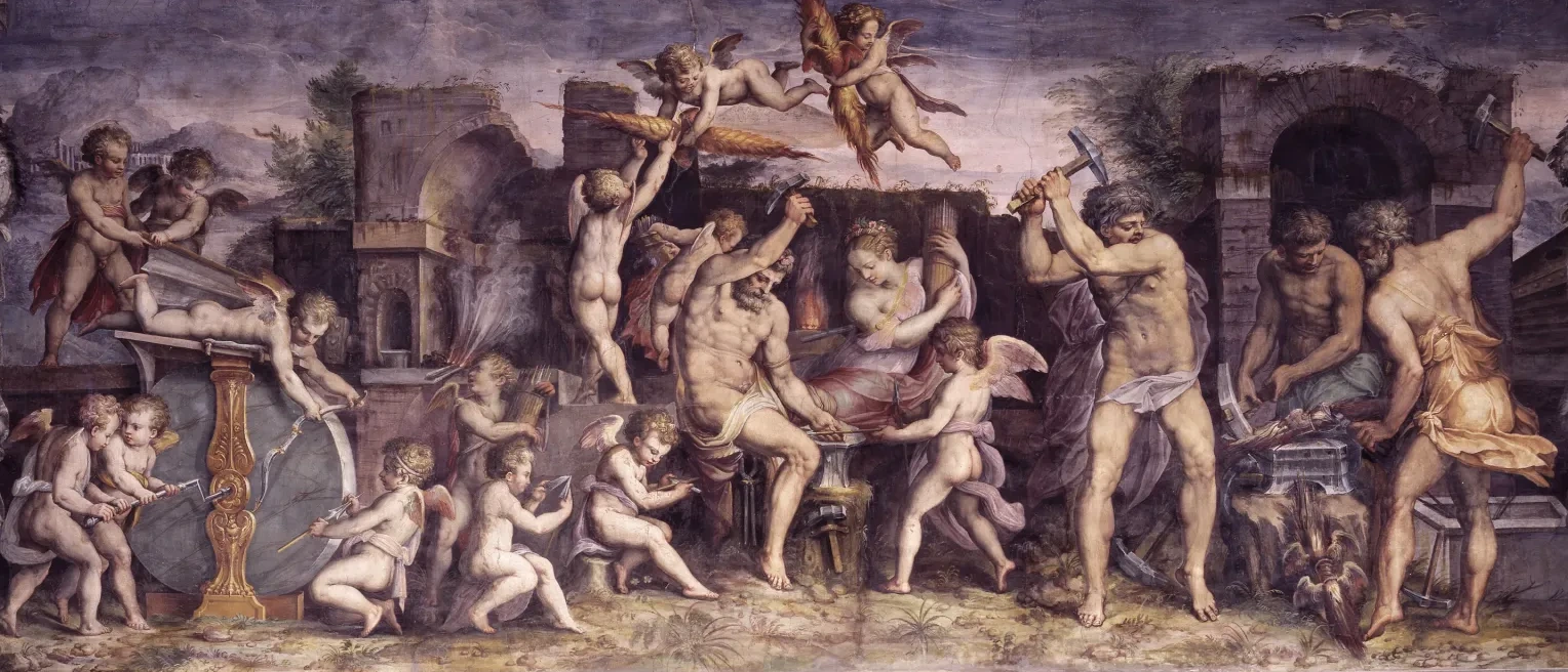 La fragua de Vulcano (fresco del Palazzo Vecchio), Giorgio Vasari
