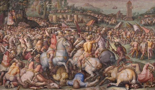 La derrota de los pisanos en la torre de San Vincenzo, Giorgio Vasari