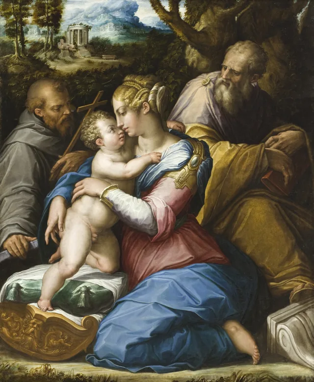 Holy Family with Saint Francis, Giorgio Vasari