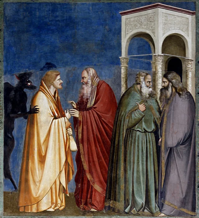 Judas Receiving Payment, Giotto di Bondone