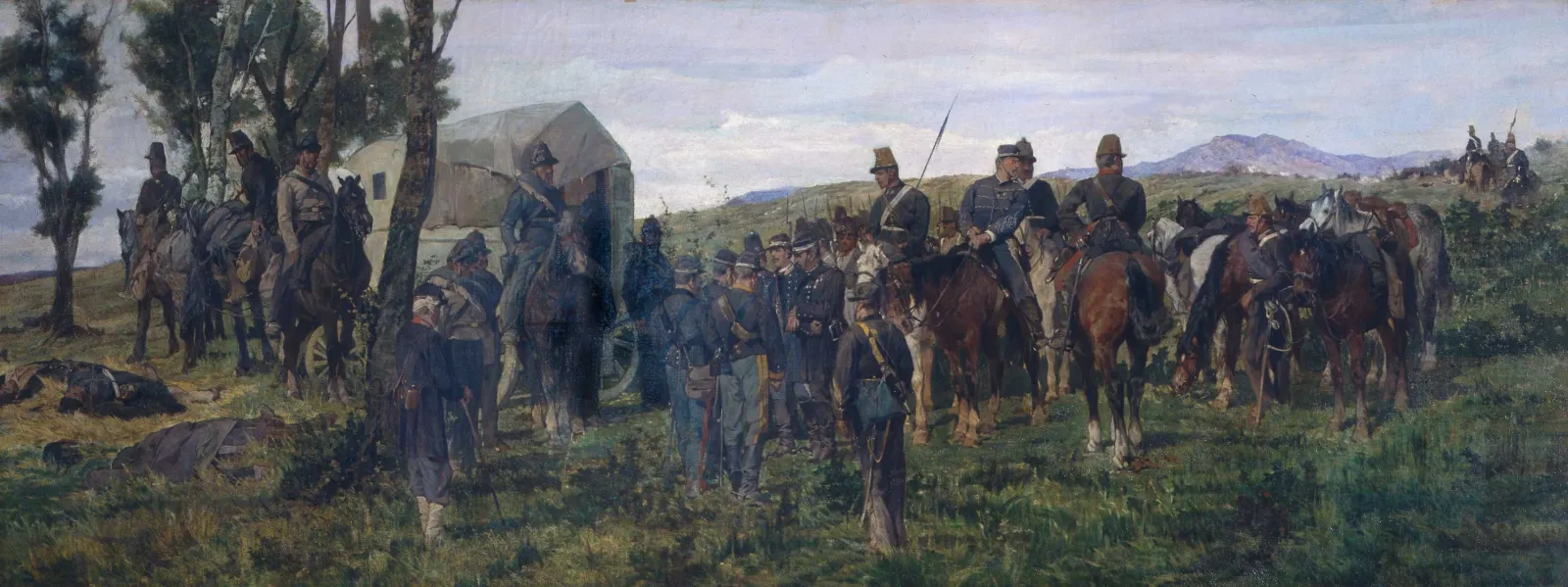 Épisode de la bataille de Custoza : le prince Amédée, blessé, est conduit à l'ambulance, Giovanni Fattori