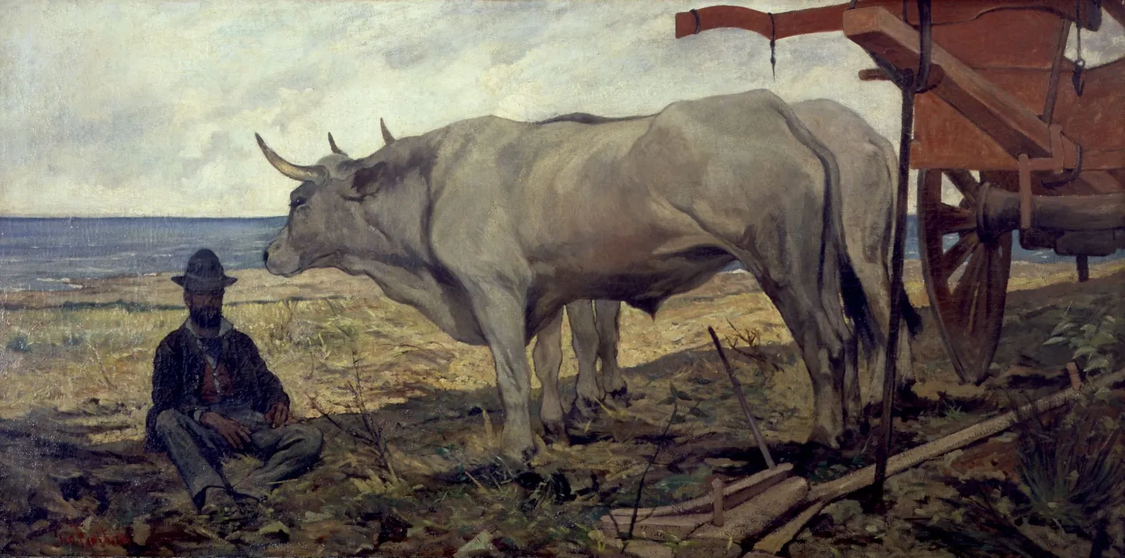 Le Repos (la charrette rouge), Giovanni Fattori