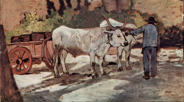 Cart with Oxen, Giovanni Fattori