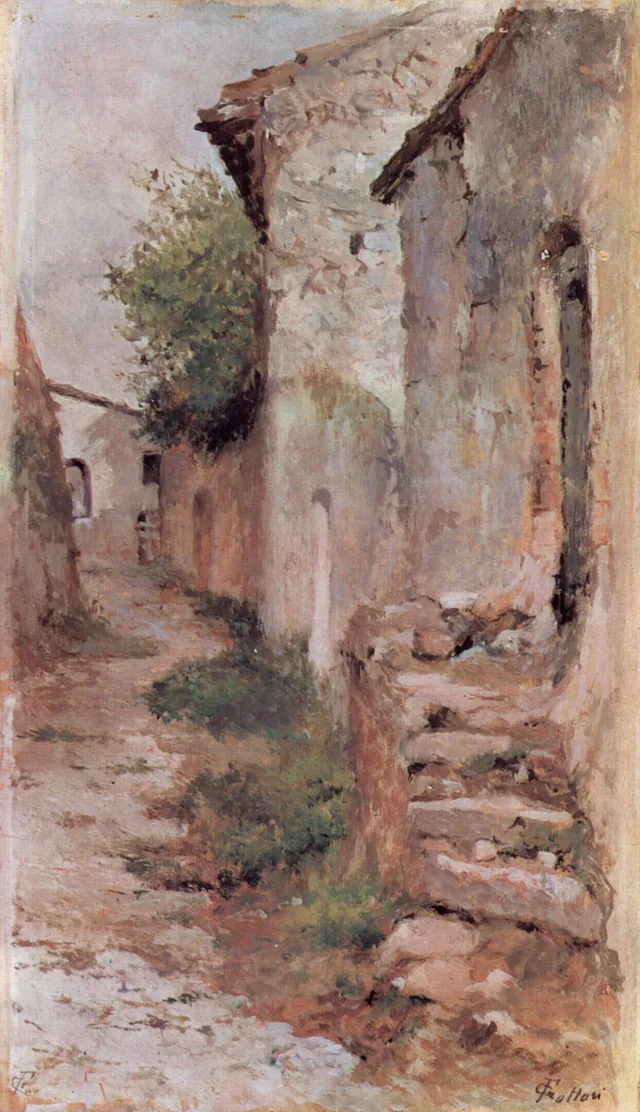 Rue de village, Giovanni Fattori