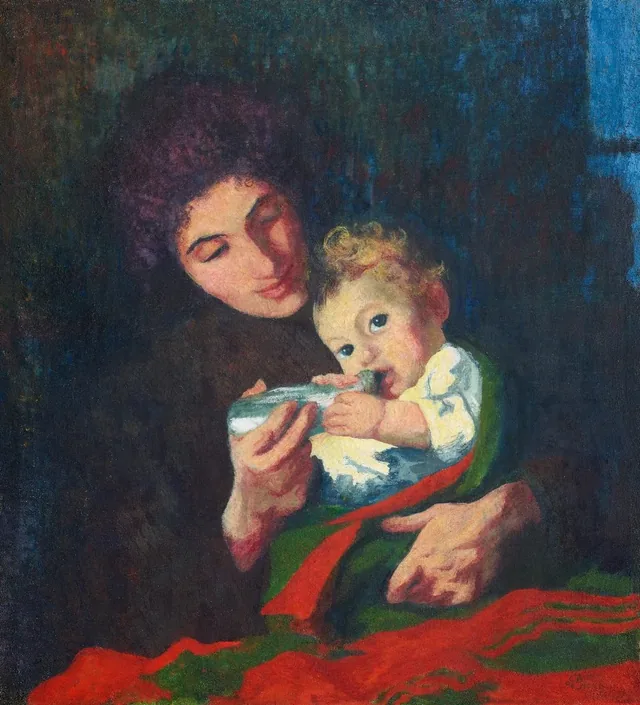 Mère et enfant (Annetta et Alberto), Giovanni Giacometti