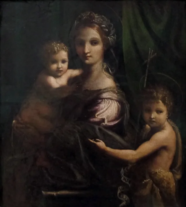 La Virgen con el Niño y el pequeño san Juan Bautista