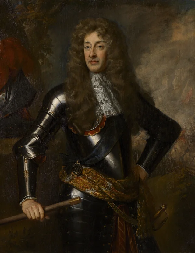El rey Jacobo II (1633-1701), que reinó de 1685 a 1688, con armadura