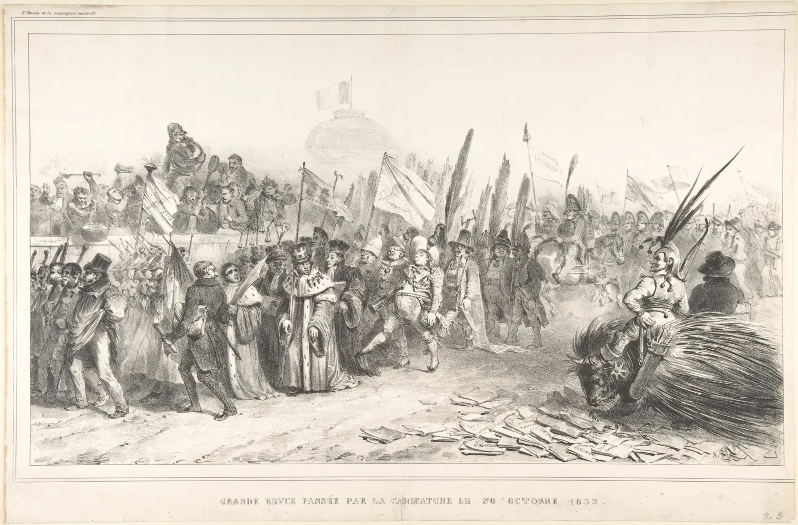 Grande revista passada por La Caricature em 30 de outubro de 1832, Grandville