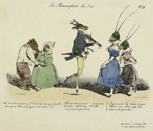 Oh! it is in vain you grumble, you must dance also, Grandville