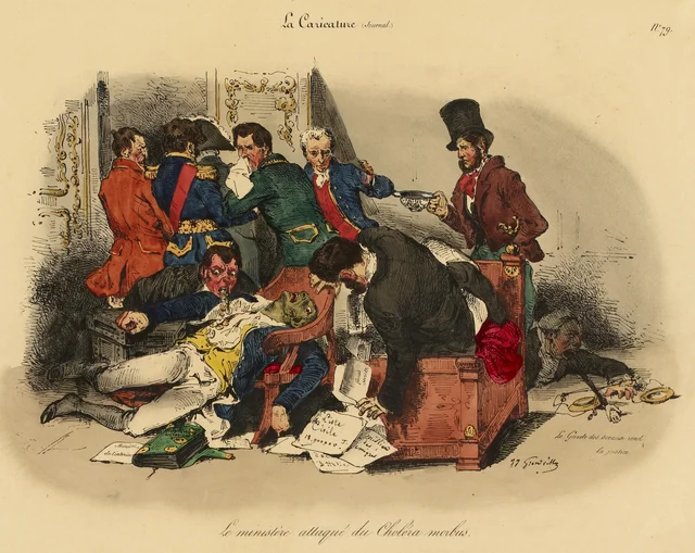 El ministerio atacado por el cólera morbo, Grandville
