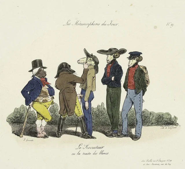 The recruiter, or the white slave trade, Grandville