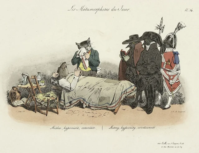 Misery, hypocrisy, covetousness, Grandville