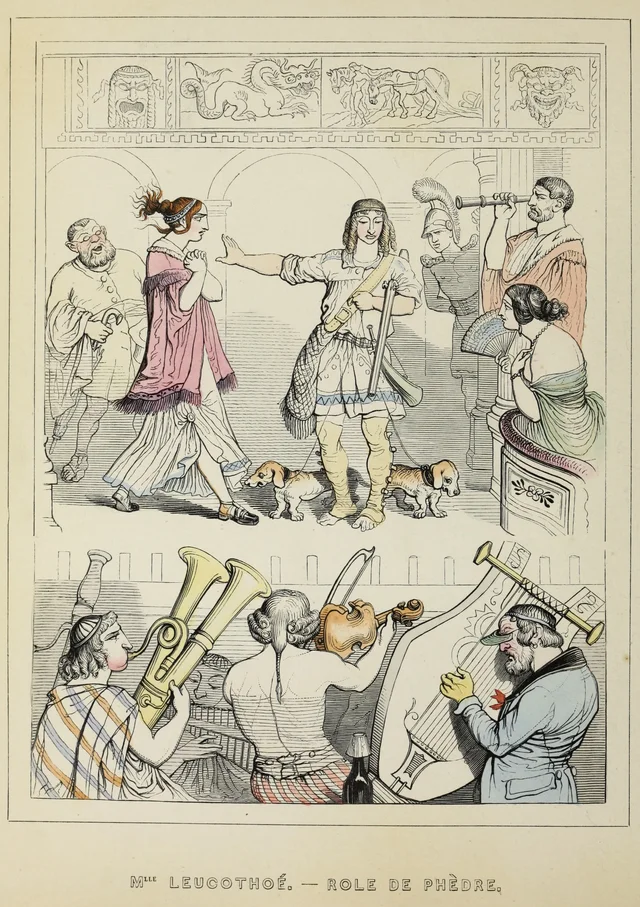 Mlle Leucothoé in the role of Phaedra, Grandville