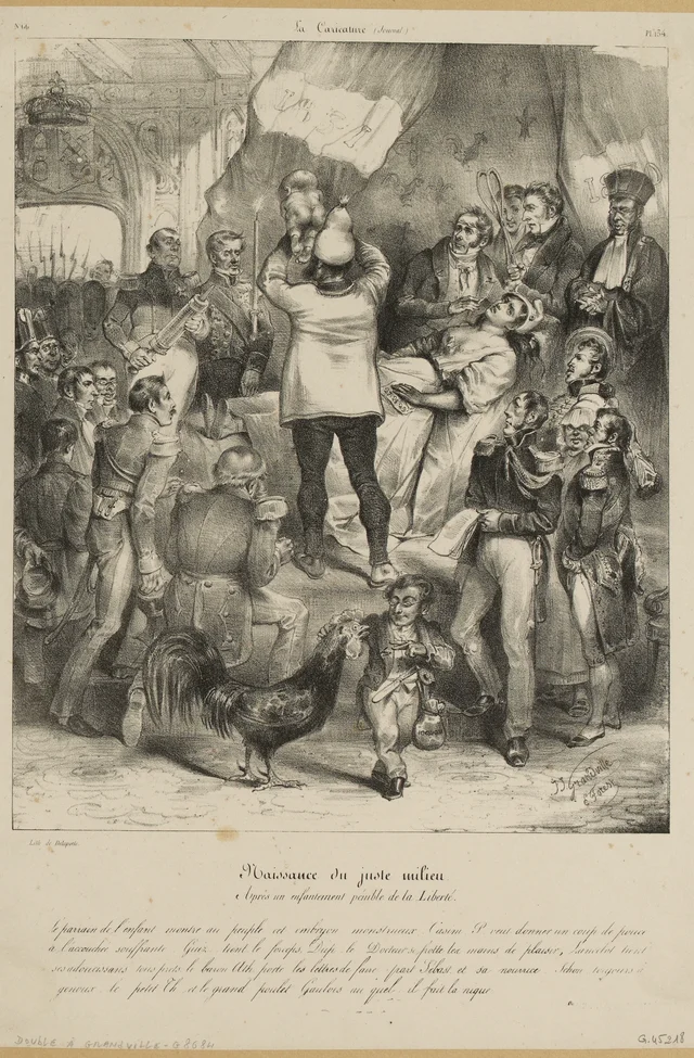 Nacimiento del justo medio, Grandville