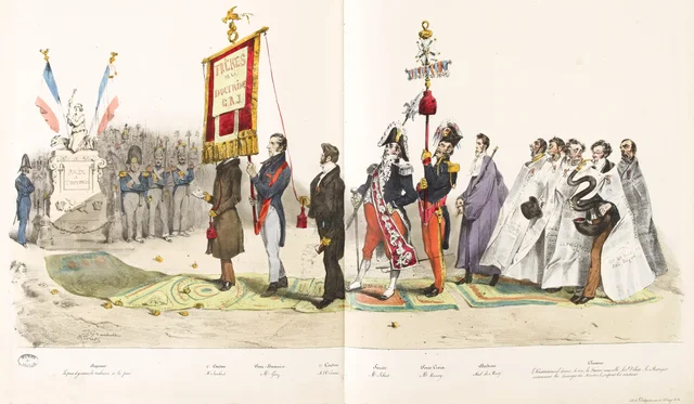 Procession to the Altar of Peace, plates 1 and 2, Grandville