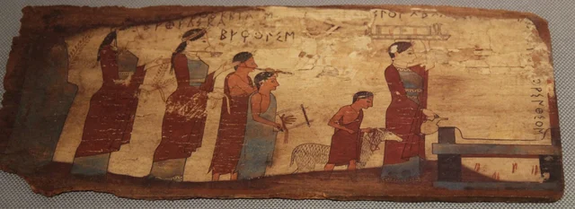 Tablette de Pitsa : sacrifice d'un agneau
