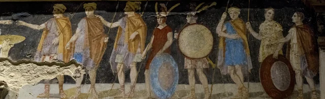 The Warriors at the banquet (façade frieze), Ancient Greece