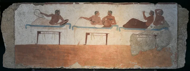Tomb of the Diver: the banquet (south wall), Ancient Greece
